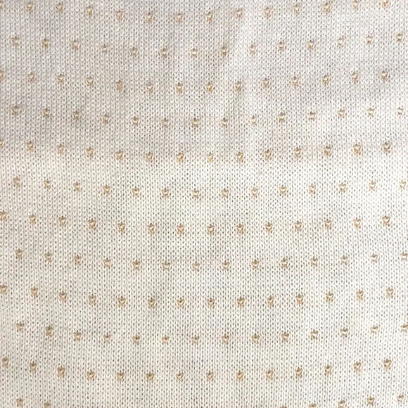 80s Vintage White Sweater Vest w/ Tan Polka Dots - Picture 5 of 8